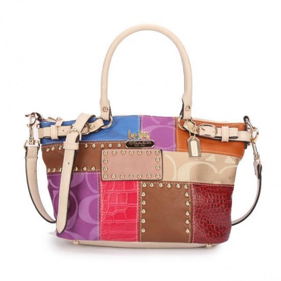 Coach Holiday Kelsey In Signature Medium Ivory Multi Satchels EBQ | Coach Outlet Canada